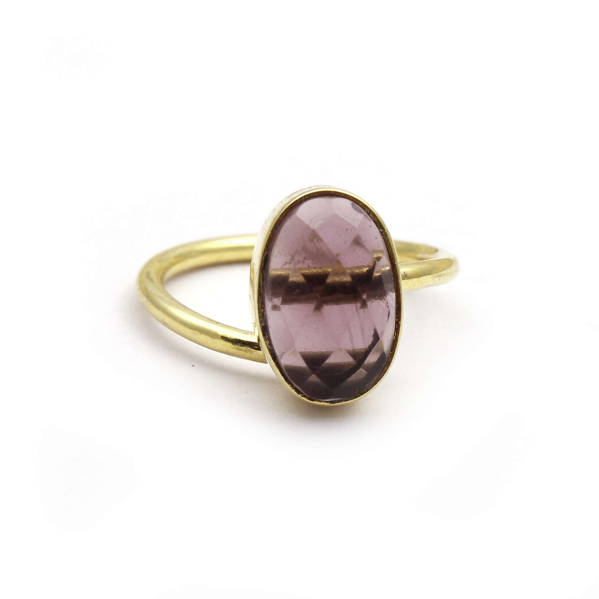 Oval blue chalcedony gemstone ring electroplating professional Supplier
