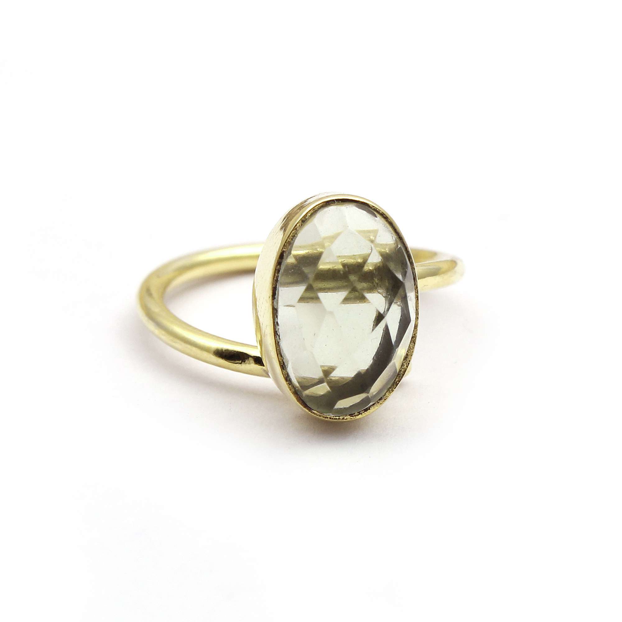 Oval blue chalcedony gemstone ring electroplating professional Supplier