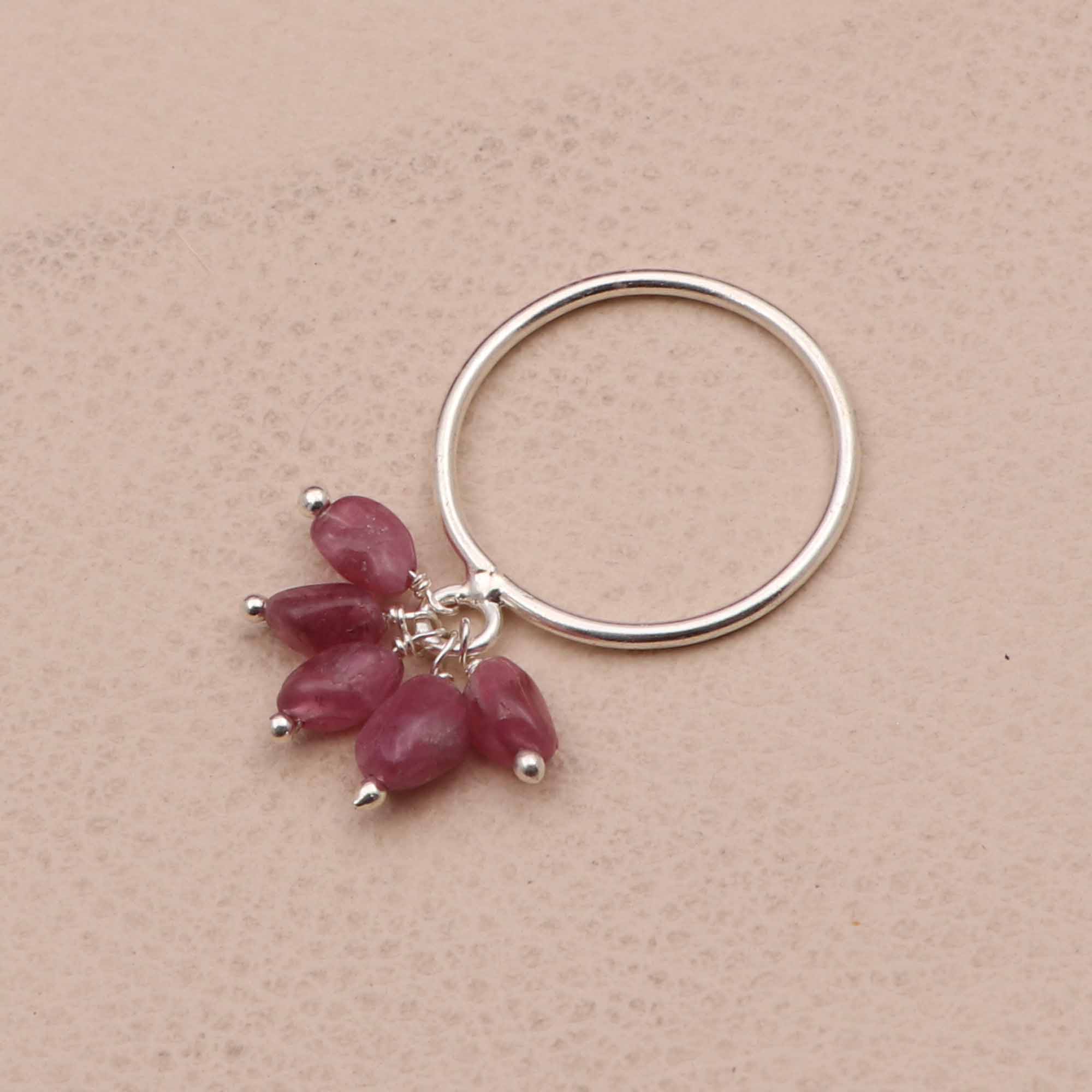 Wholesale rhodochrosite tumble stone rings dangling stone rings Supplier