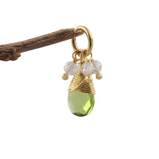 Stylish pendant jewelry Wire wrapped drop shape pendant gold plated Vendor