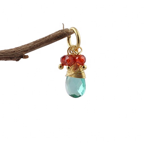 Stylish pendant jewelry Wire wrapped drop shape pendant gold plated Vendor