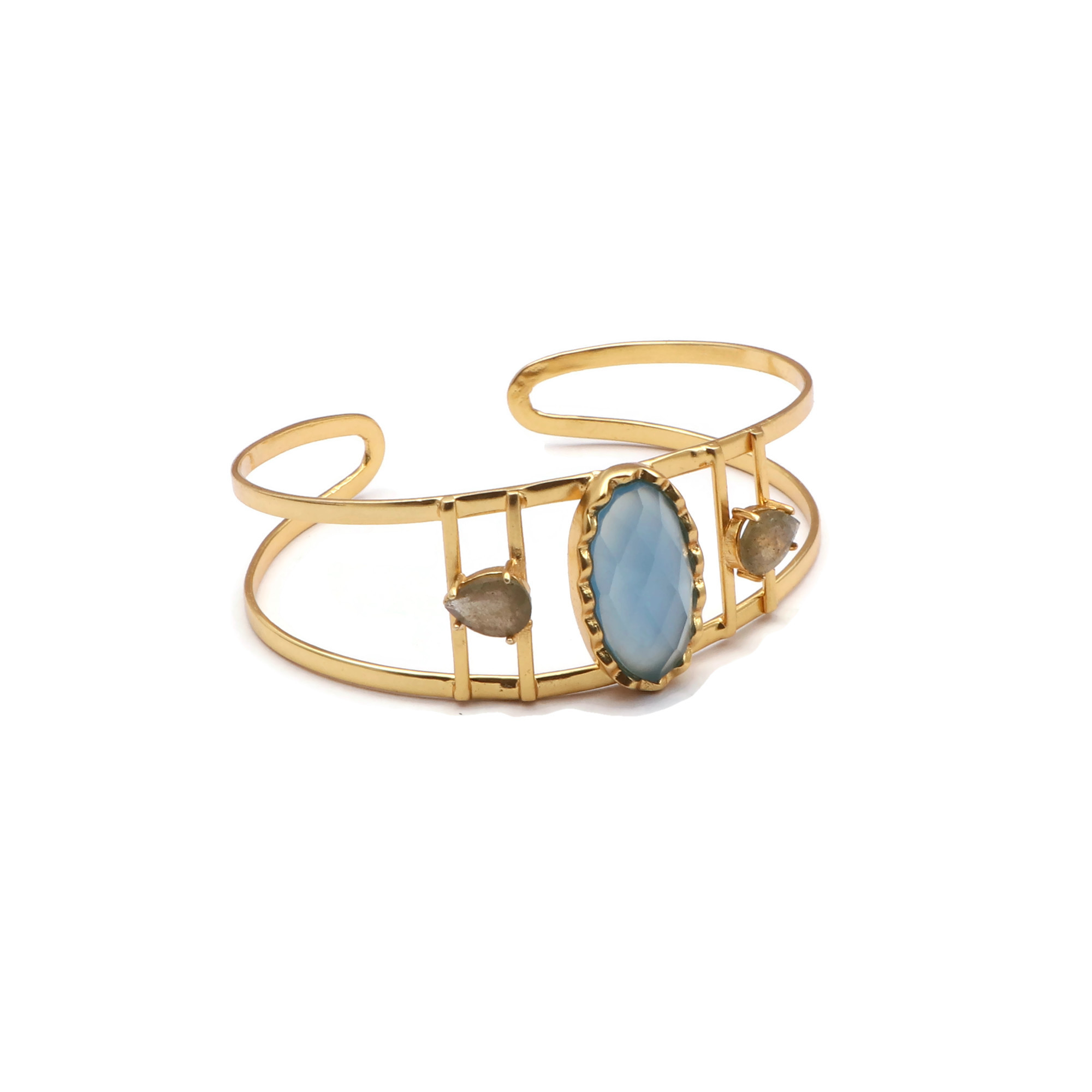 Oval Shape stacking bangle gemstone aventurine & labradorite Supplier