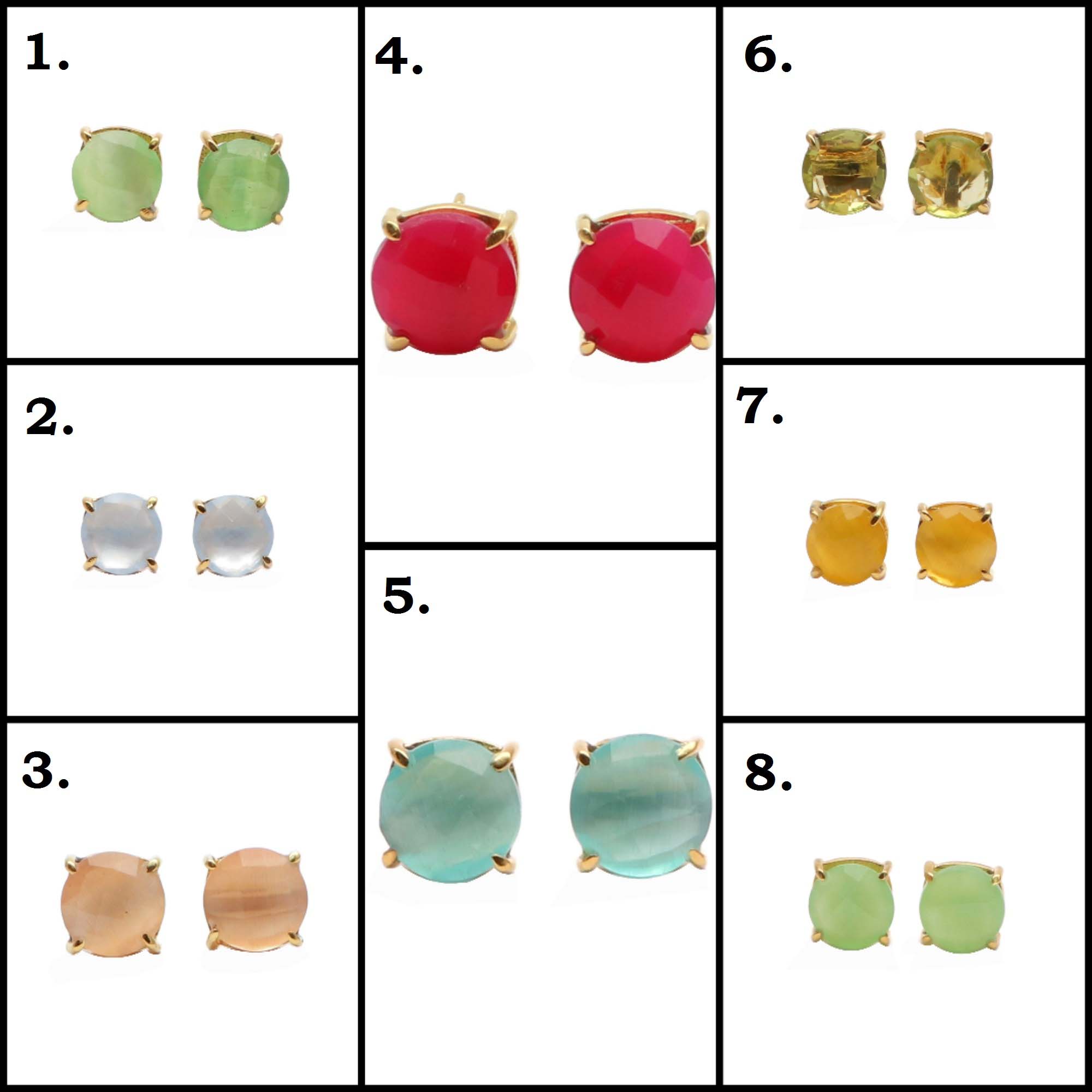 Wholesaler Designer new fashion faceted round shape cats eye girls stud earrings