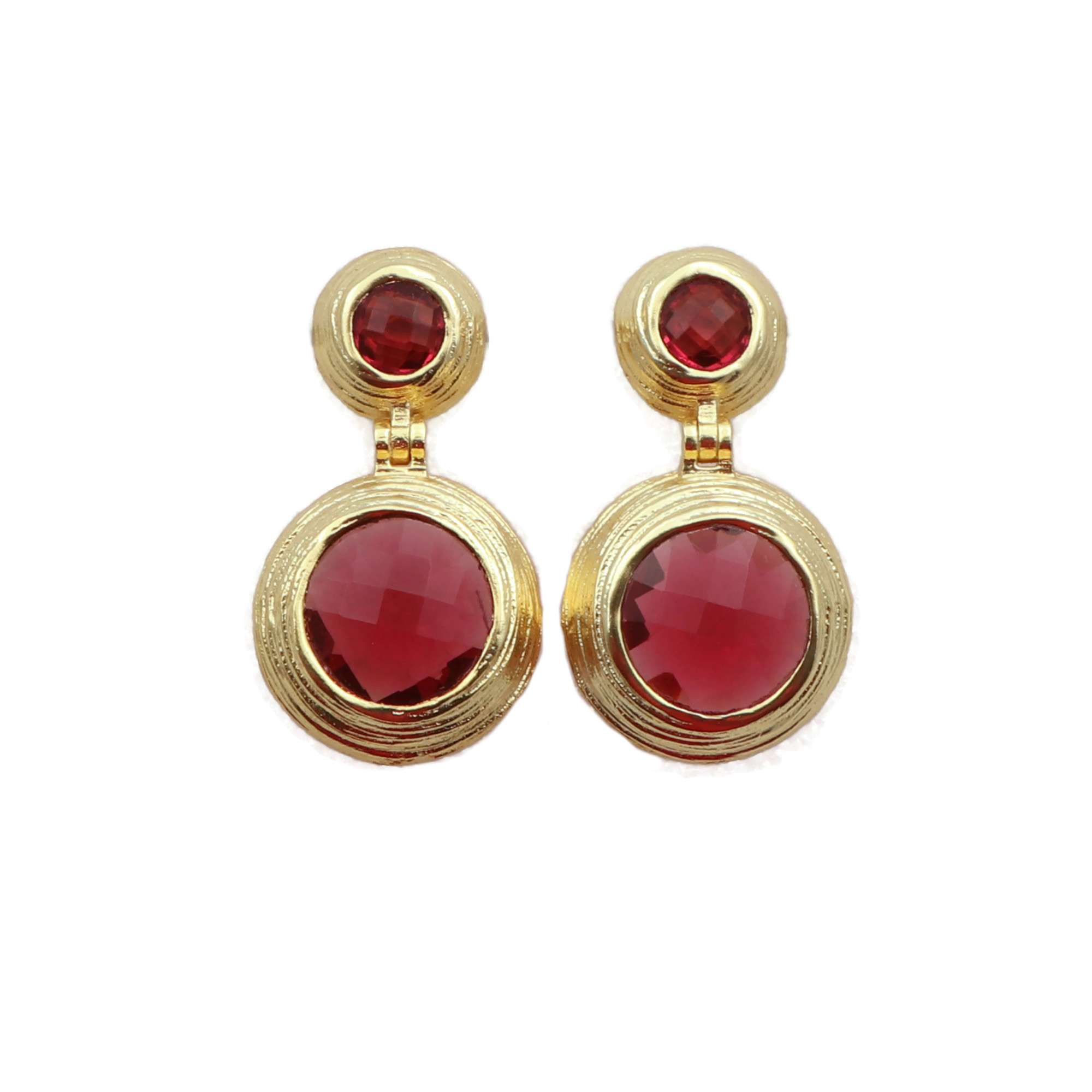 Designer gemstone citrine earrings round style modern earrings Manufacture