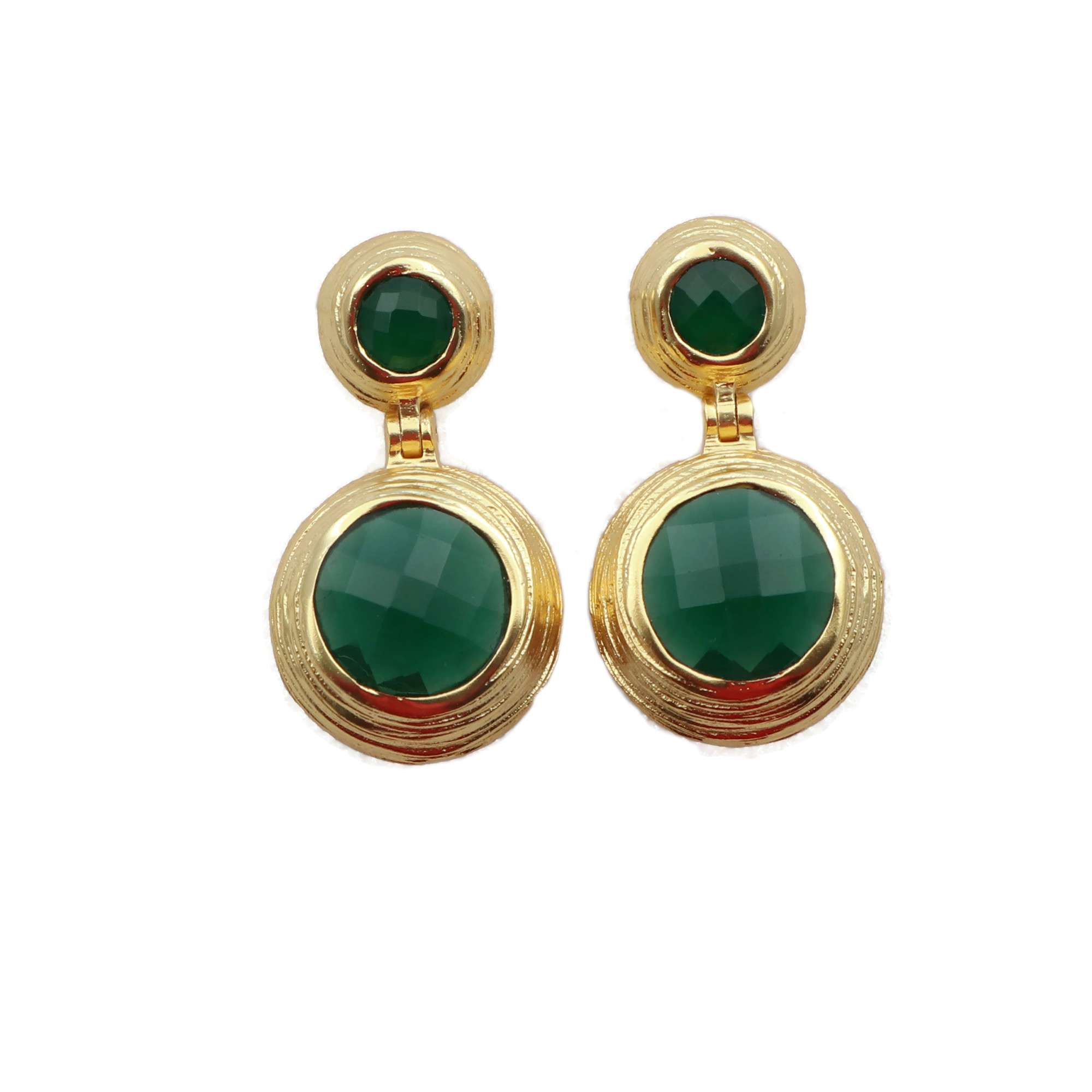 Designer gemstone citrine earrings round style modern earrings Manufacture