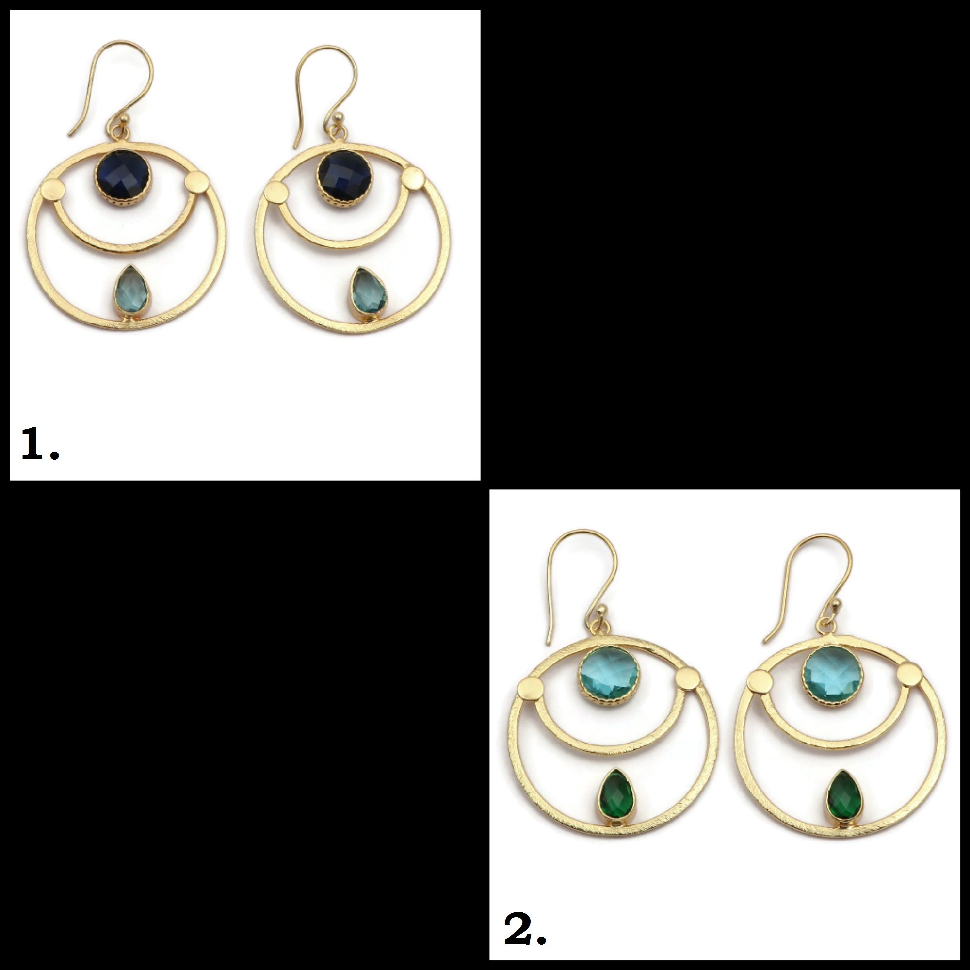 High grade fashionable faceted cut iolite & topaz dangle earring  Manufacturer