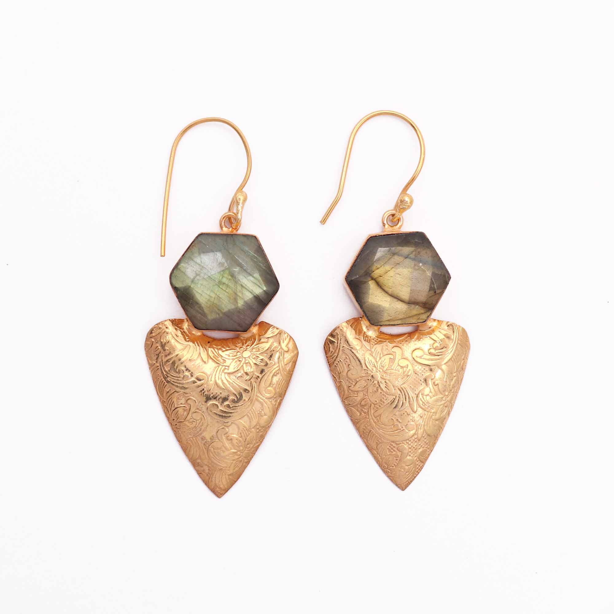 Wholesale handmade natural rough blue chalcedony dangle earring Manufacturer