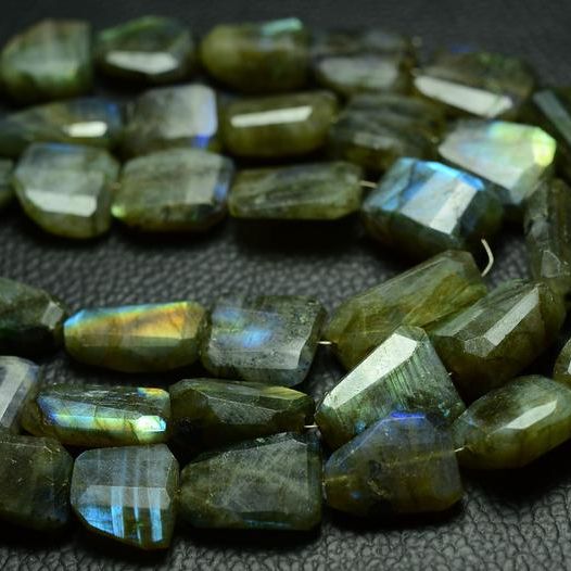 Uneven shape nuggets tumble beads semiprecious gemstone natural labradorite bead