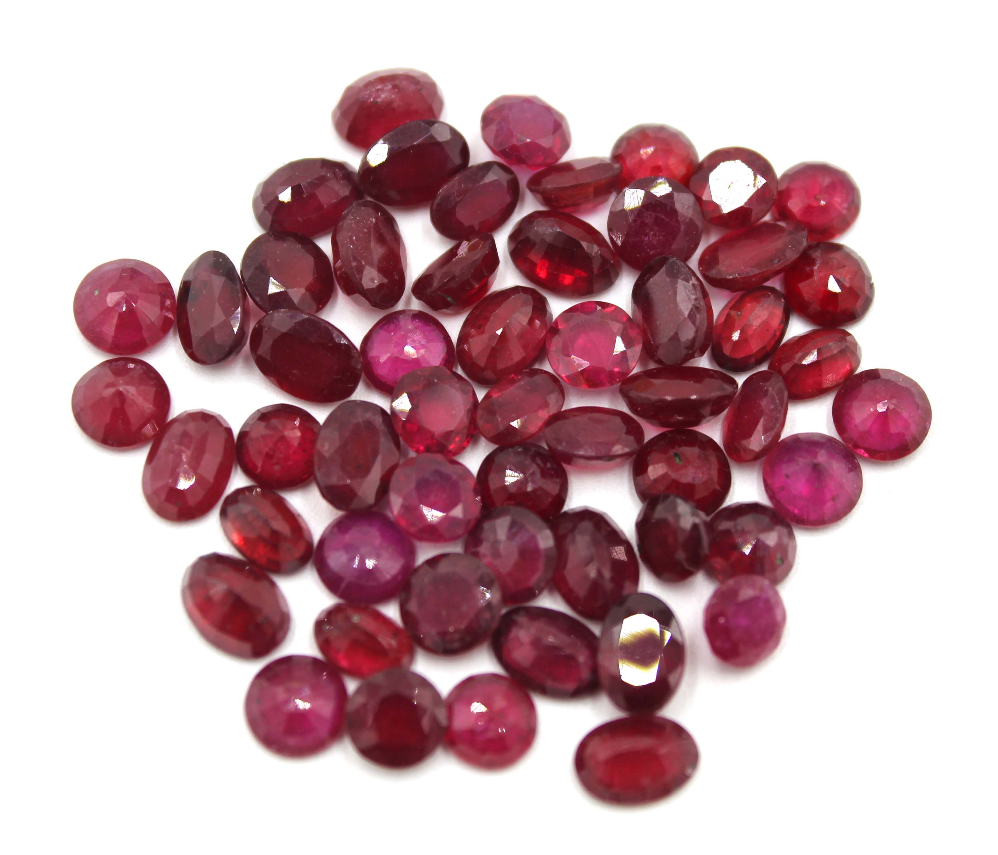 Wholesaler of gemstones glass filled red ruby loose gemstones