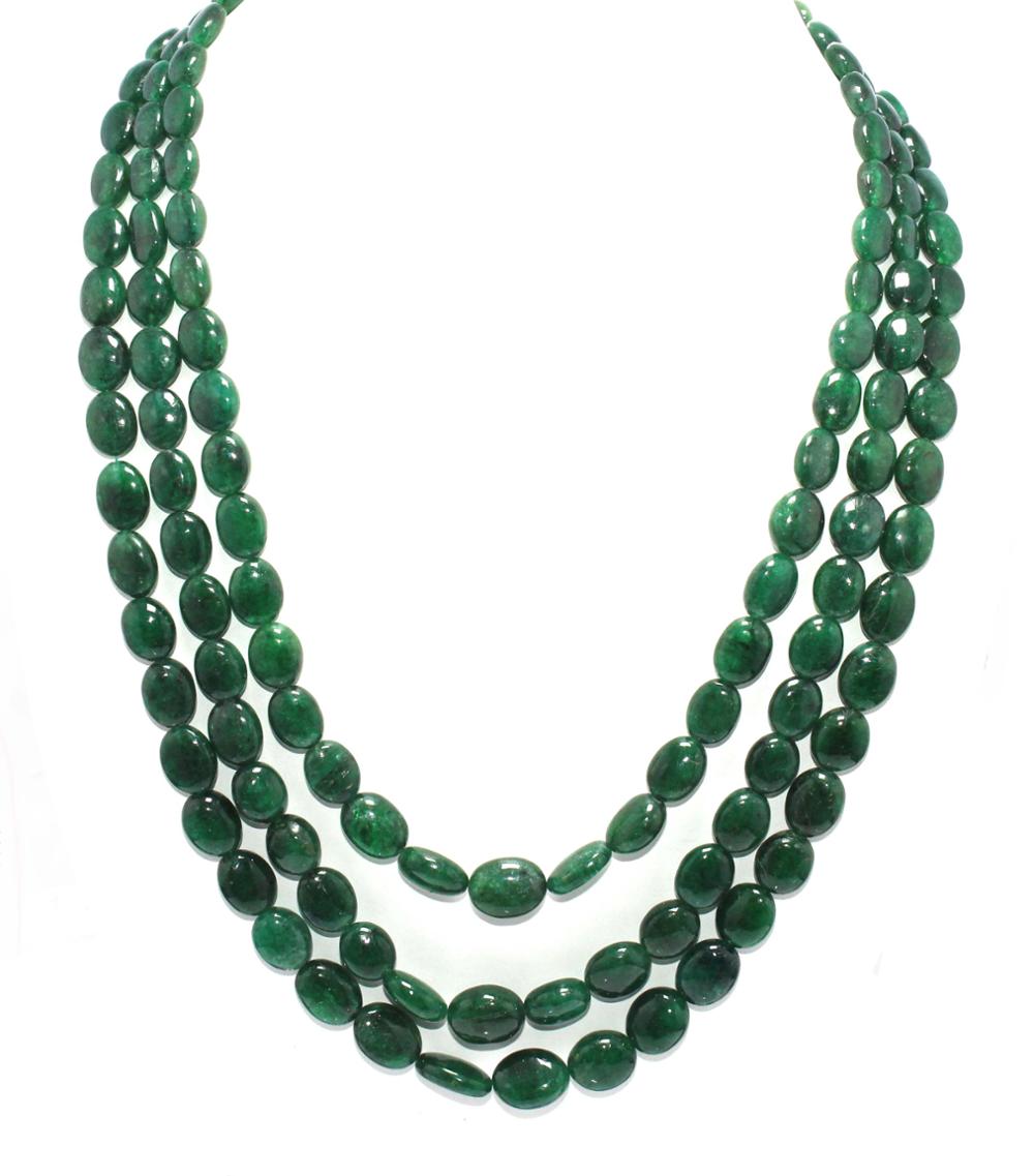 Wholesaler of smooth oval beads 3 strands necklace