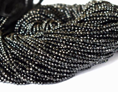 Wholesaler of faceted rondelle beads natural black spinel beads