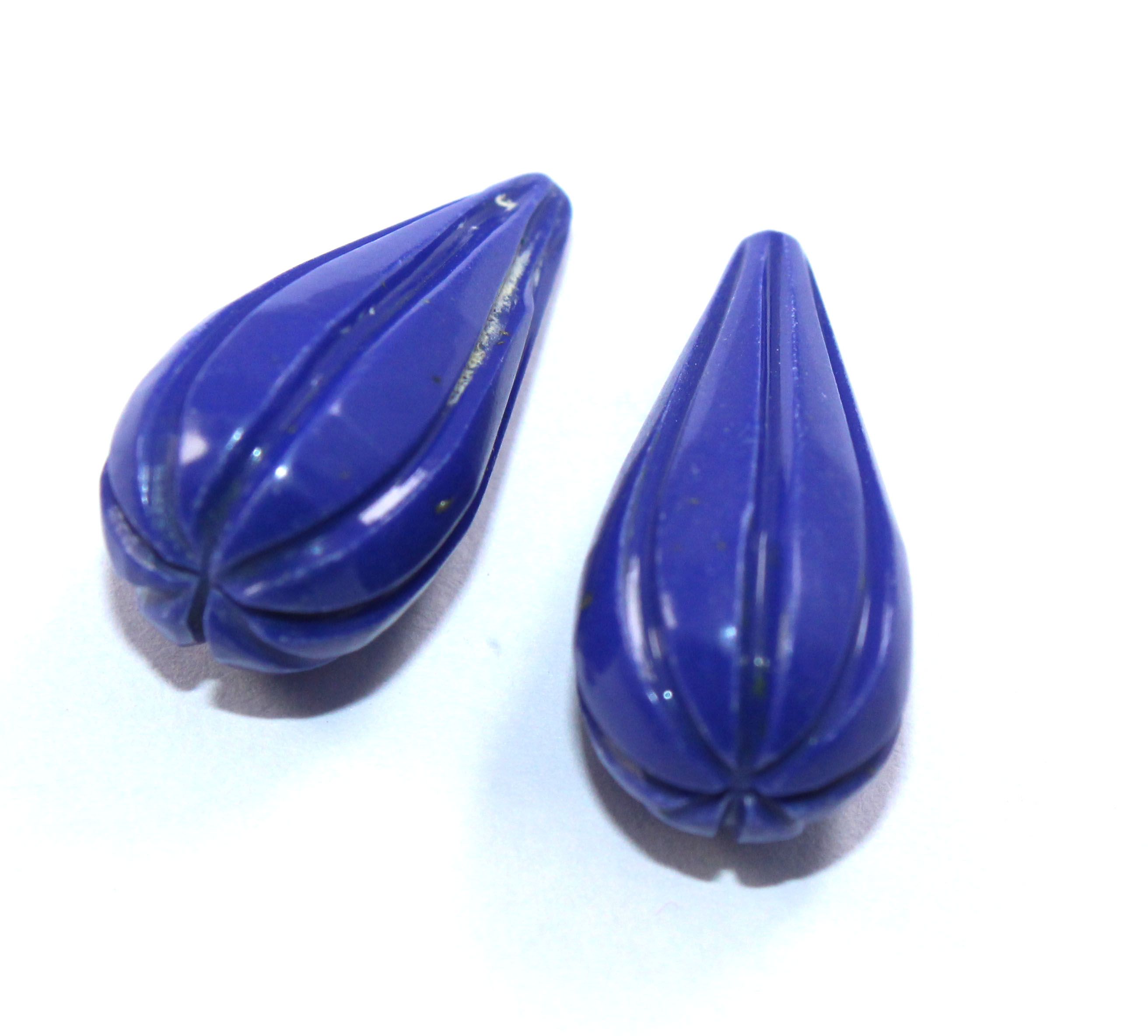 Wholesale carved drops multi purpose usage lapis lazuli loose gemstone Exporter