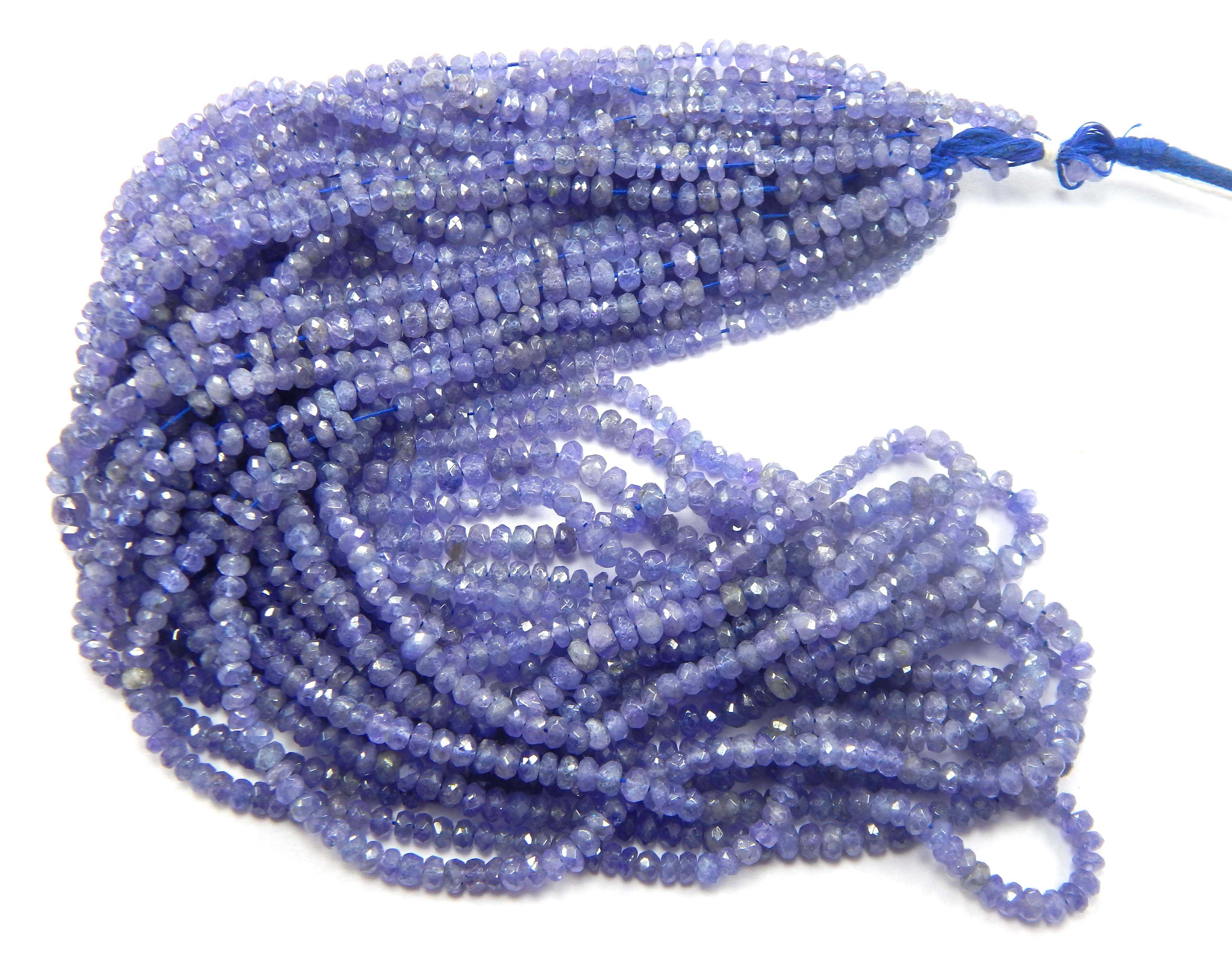 Wholesale  gemstone beads faceted Rondell beads natural tanzanite beads