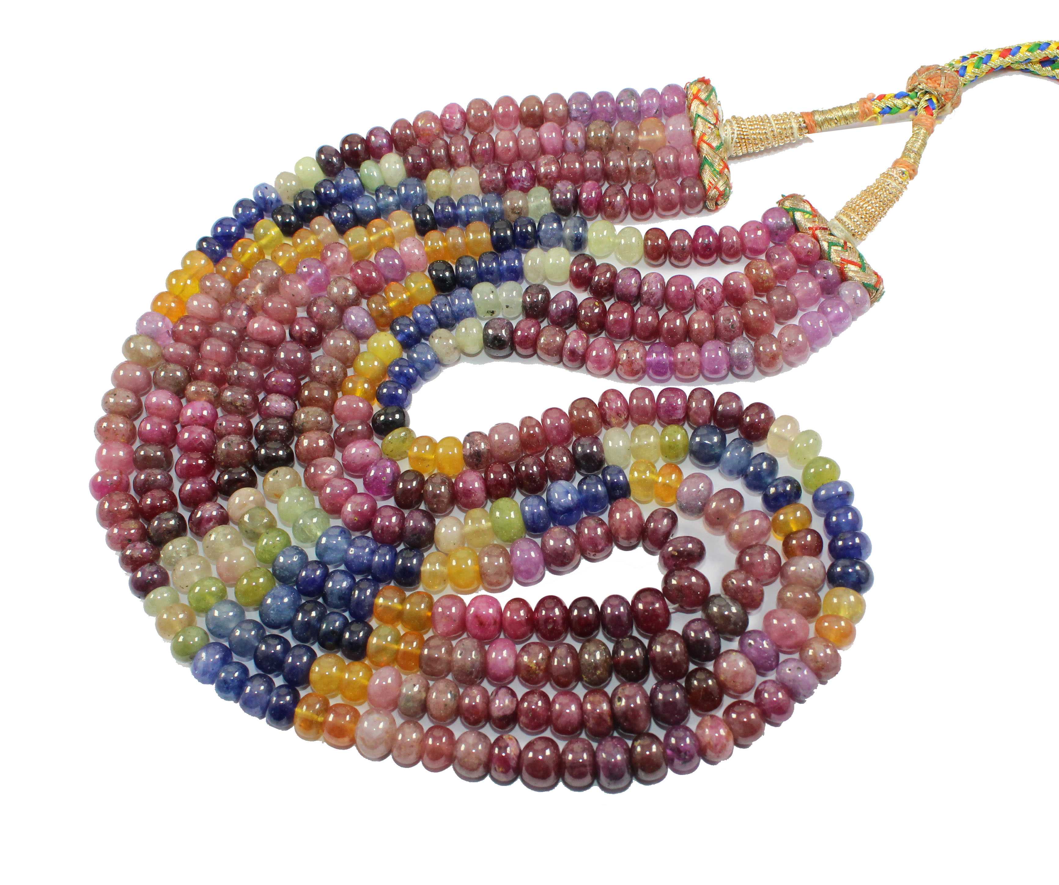 Wholesale smooth Rondell beads for strands necklace multi sapphire beads