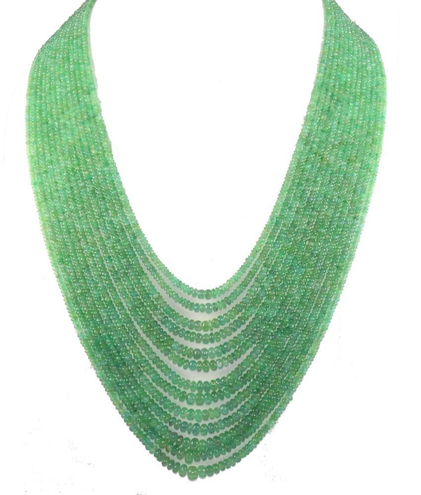 Wholesale quality beads smooth Rondell natural Colombian emerald beads