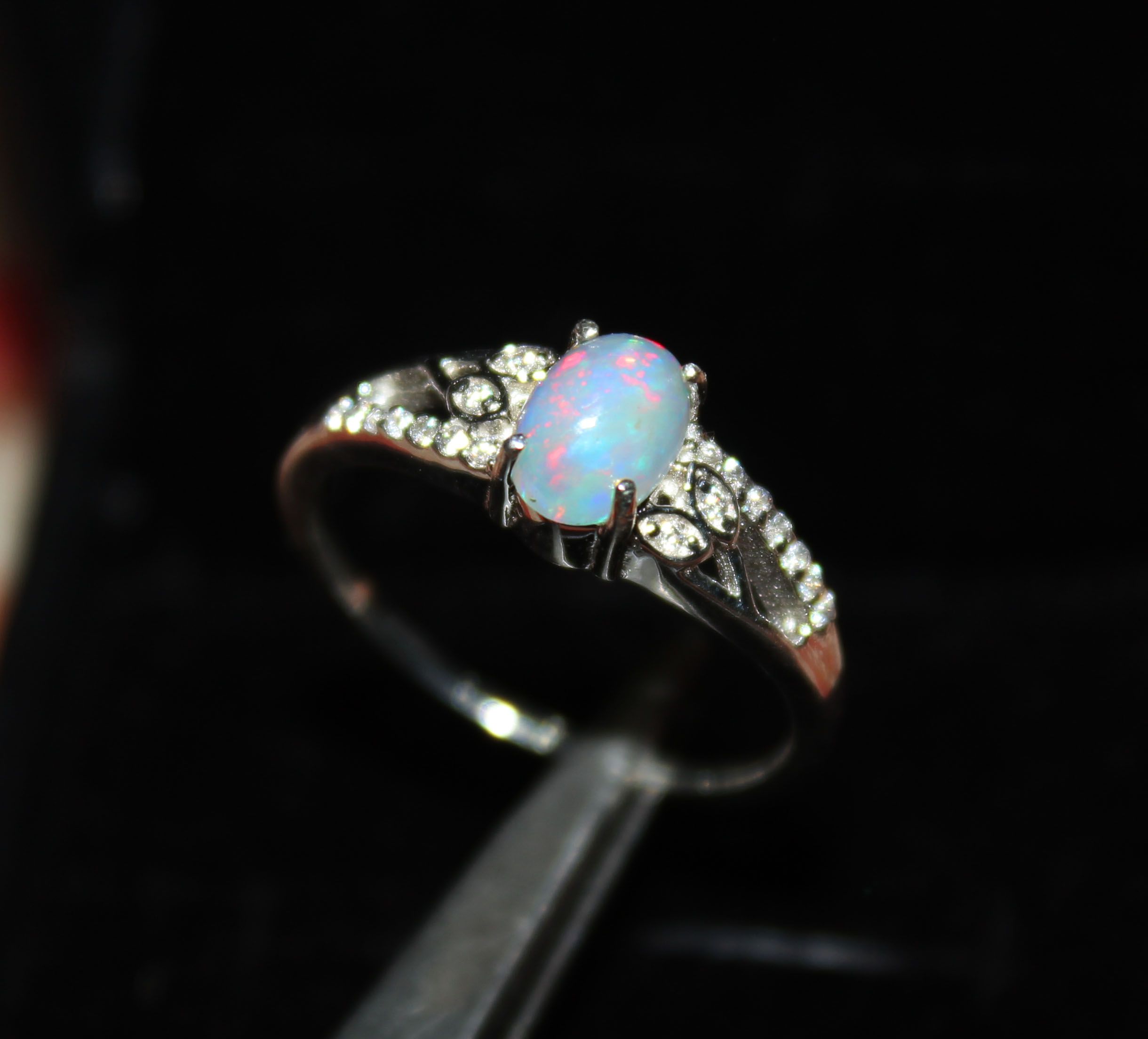 Wholesale 925 sterling silver and gemstone boho ring jewelry opal silver ring