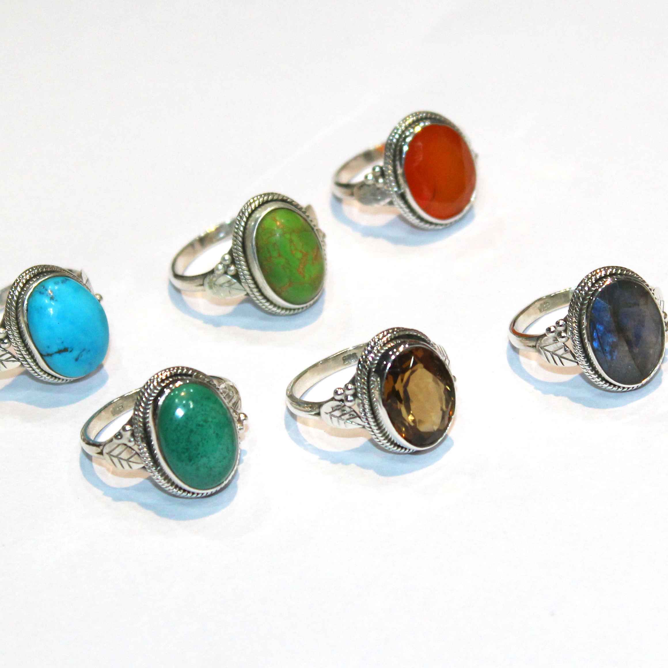 Wholesale sterling silver and gemstone jewelry natural gemstone silver ring