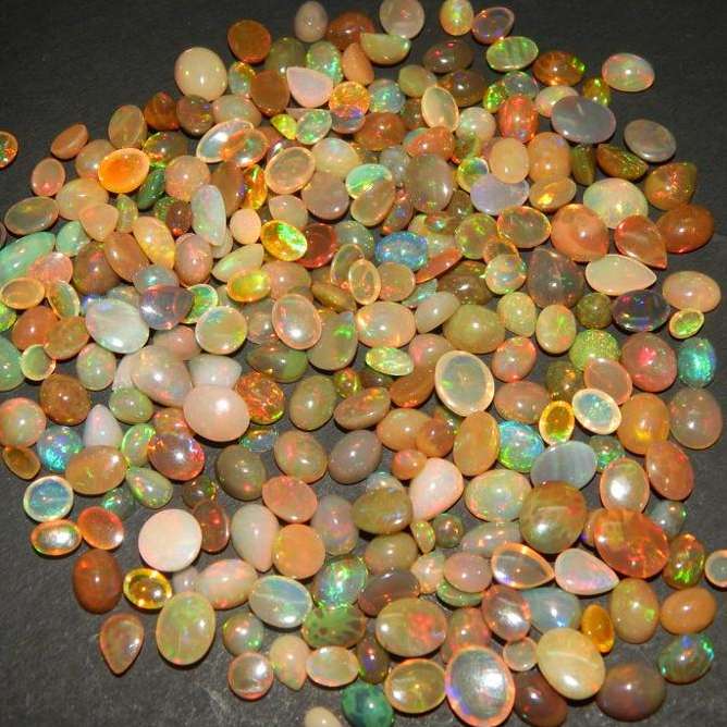 Wholesale natural color play and fire cabochon natural welo Ethiopian opal