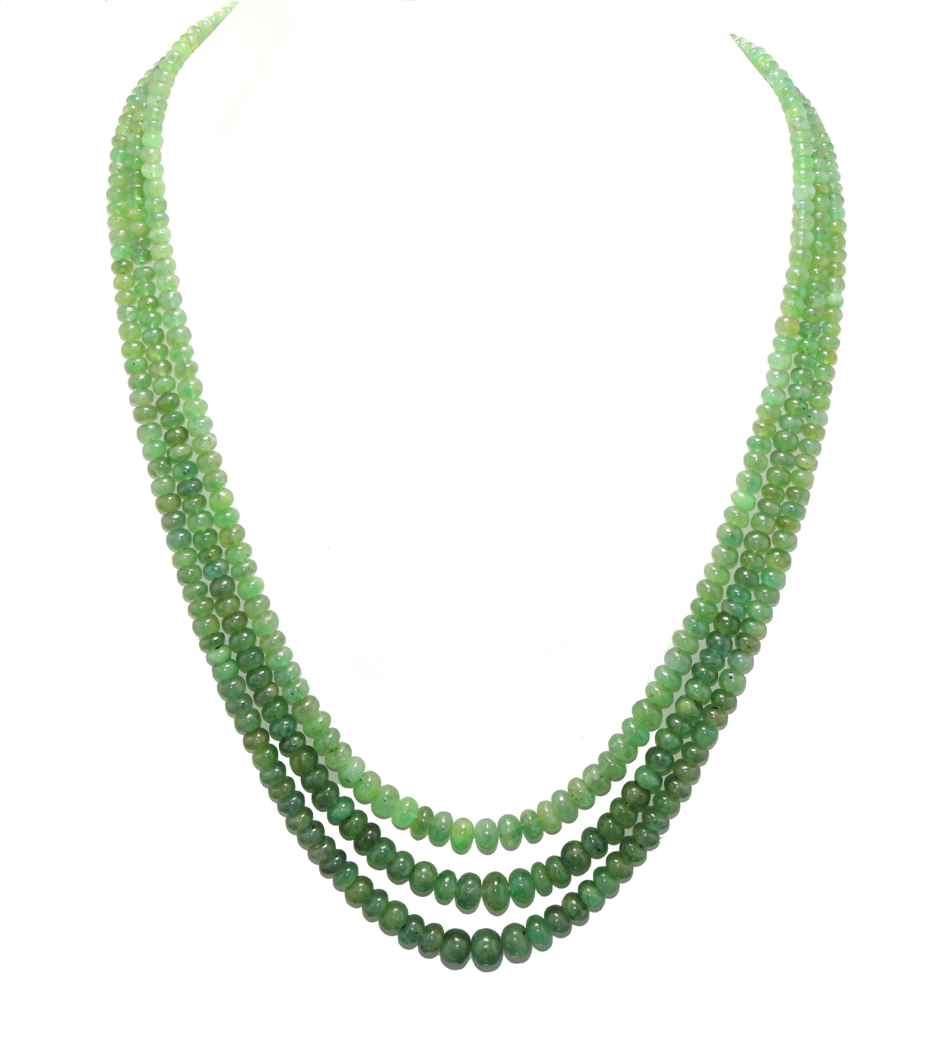 Wholesale Rondell beads necklace natural Colombia emerald gemstone beads