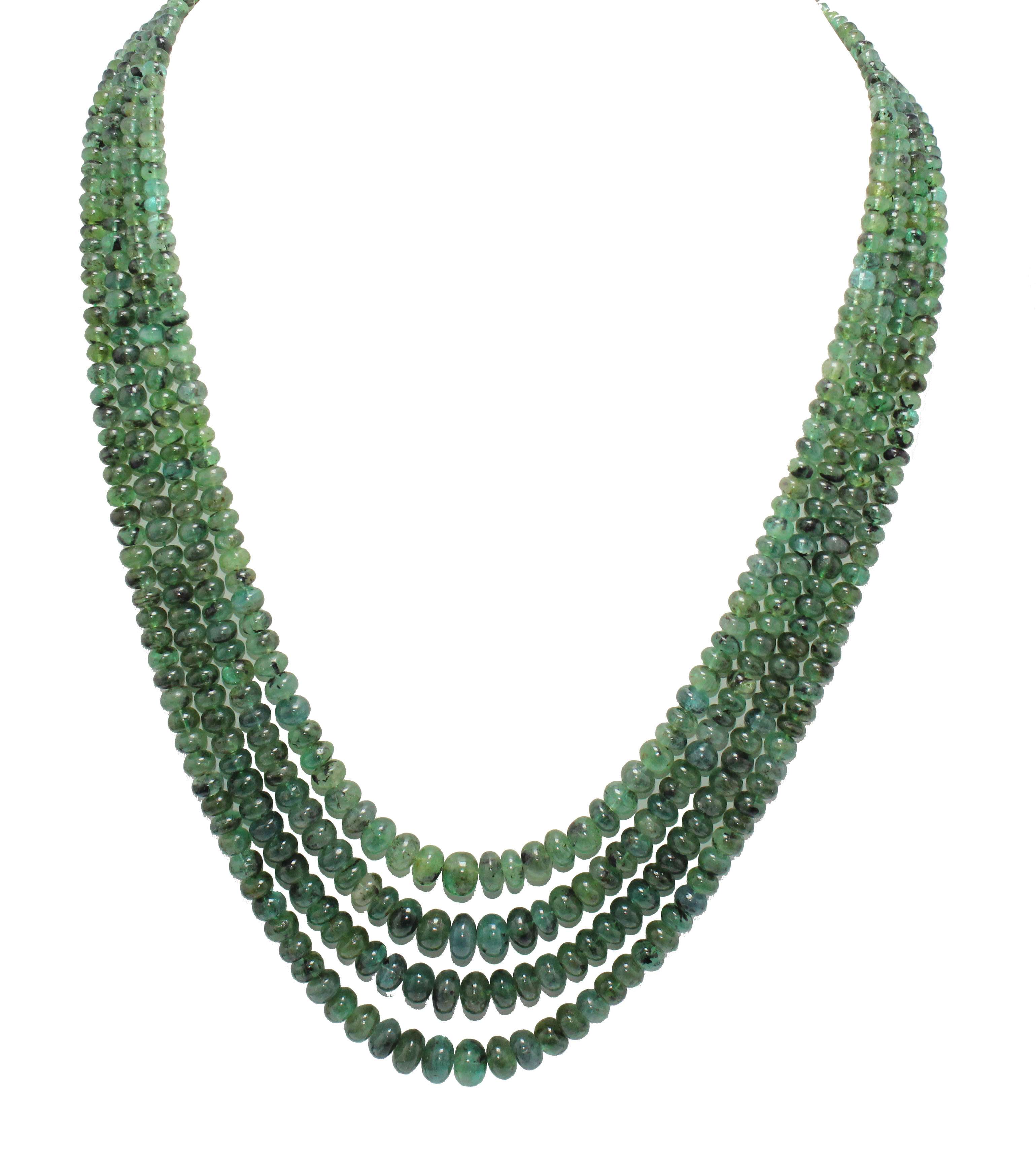 Wholesale smooth Rondell beads necklace natural Colombia emerald beads