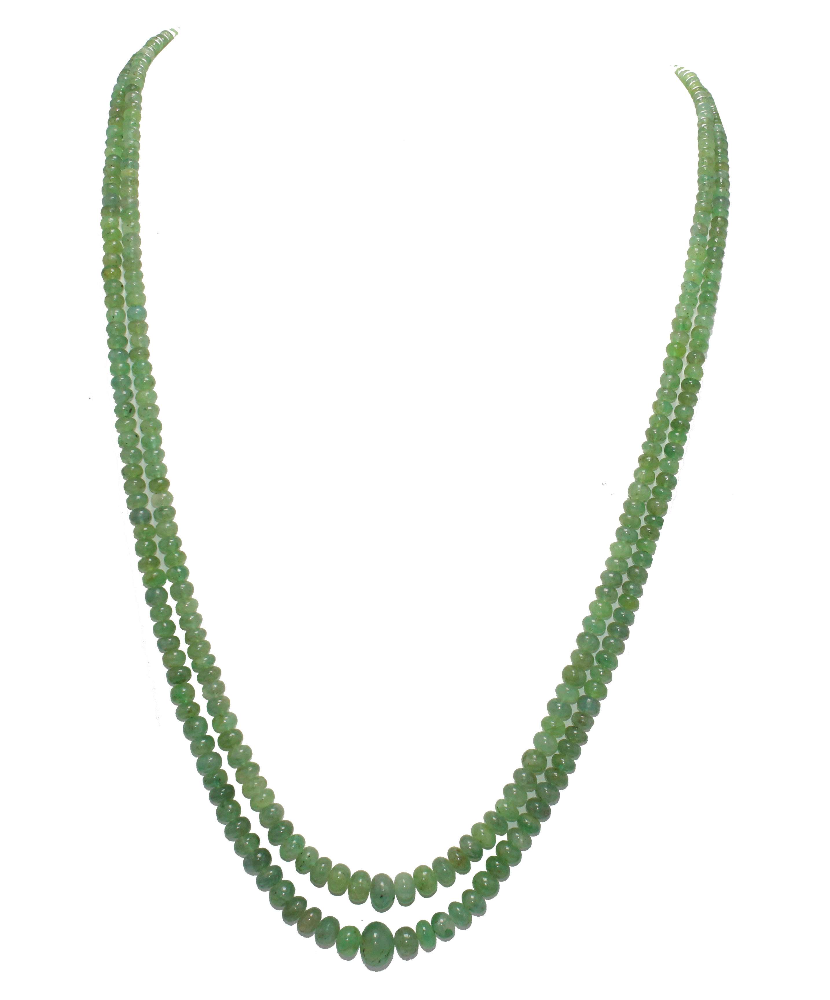 Wholesale 2 strands Rondell beads necklace natural Colombian emerald gemstone
