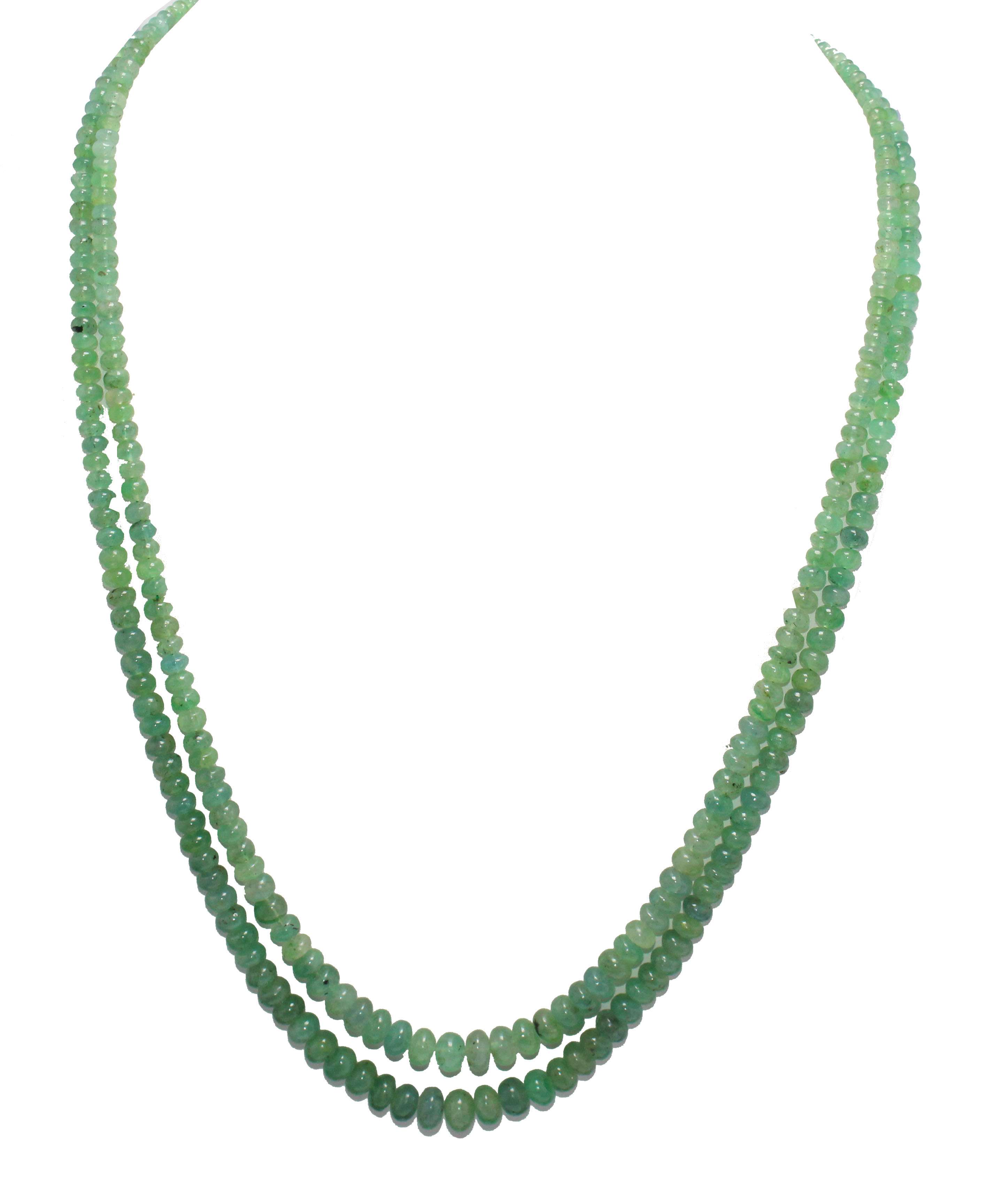 Wholesale smooth Rondell beads necklace natural colombian shade emerald beads