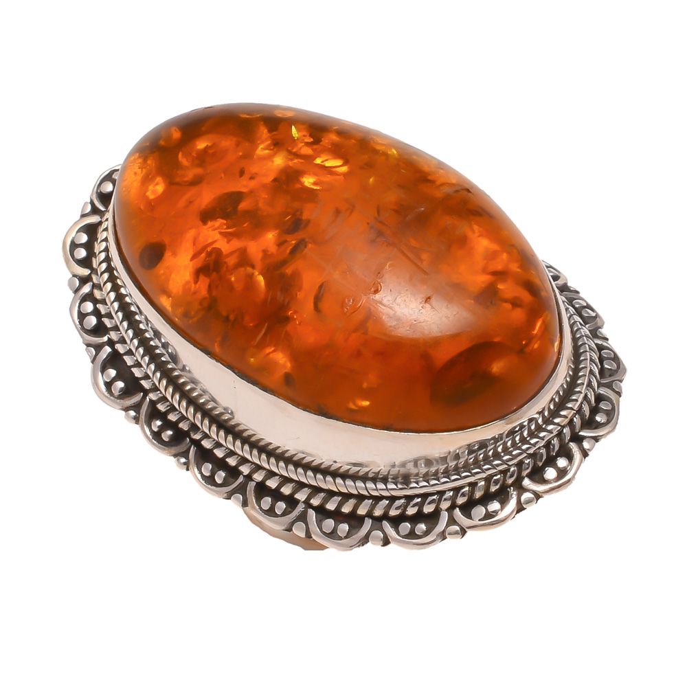 Wholesale sterling silver and gemstone jewelry Poland amber gemstone ring