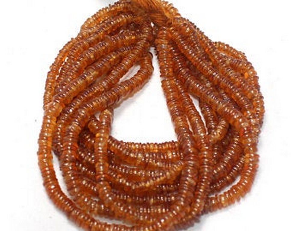 Wholesale aa quality tire shape heishi spacer beads natural hessonite beads
