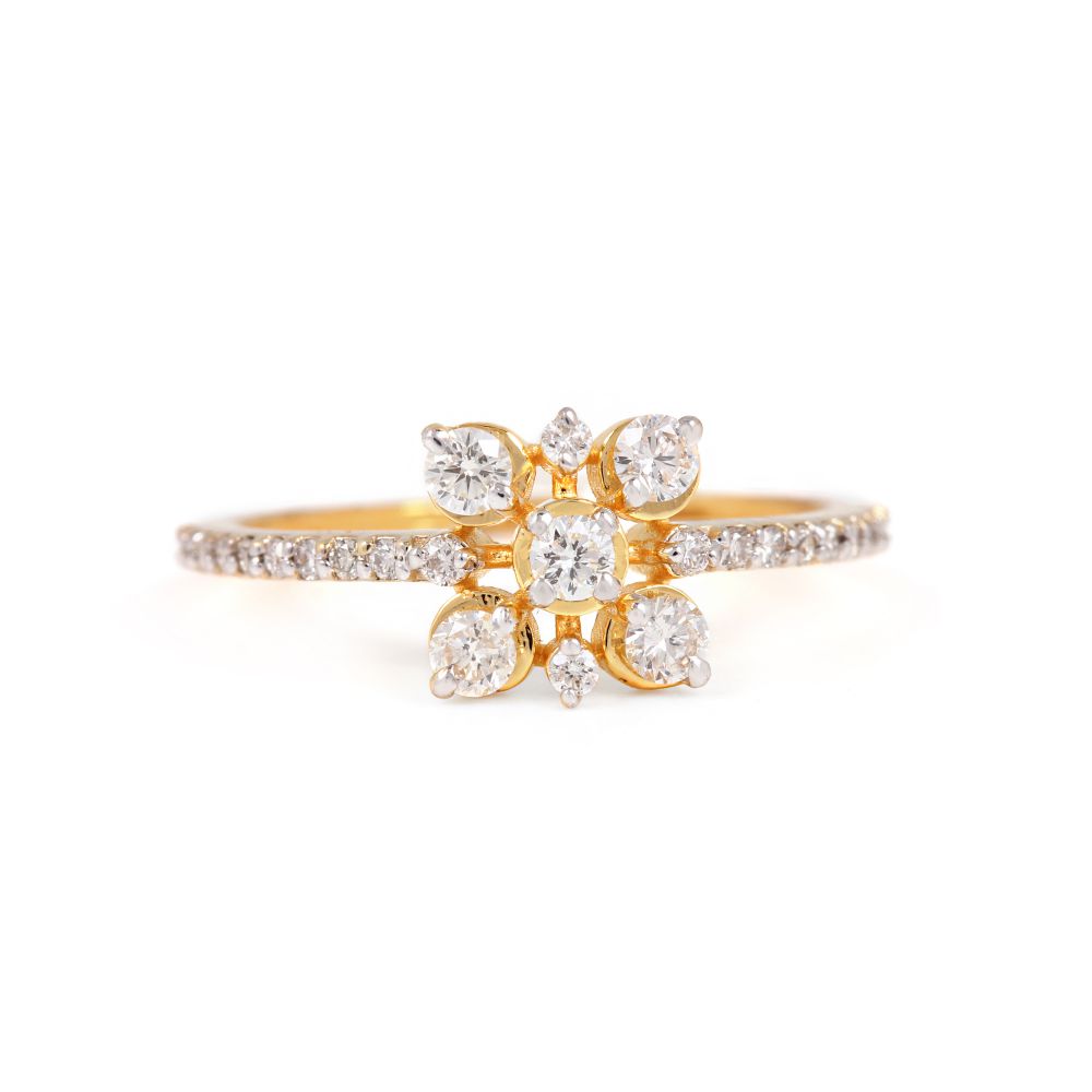 Designer Beautiful Adorned With Natural Pave Diamond 14k Yellow Gold Ring Vender
