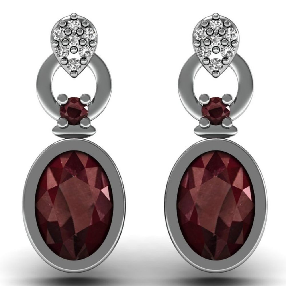 Real 18K Gold Latest Design Earrings Natural Diamond Oval Stud Earrings Exporter