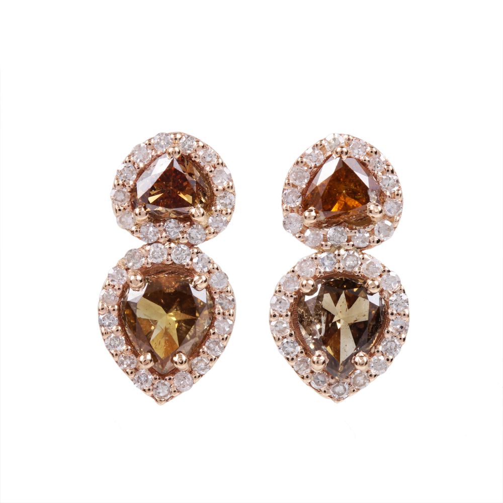 14k Solid Gold Natural Pave Diamond Stud Earrings Fine Jewelry supplier