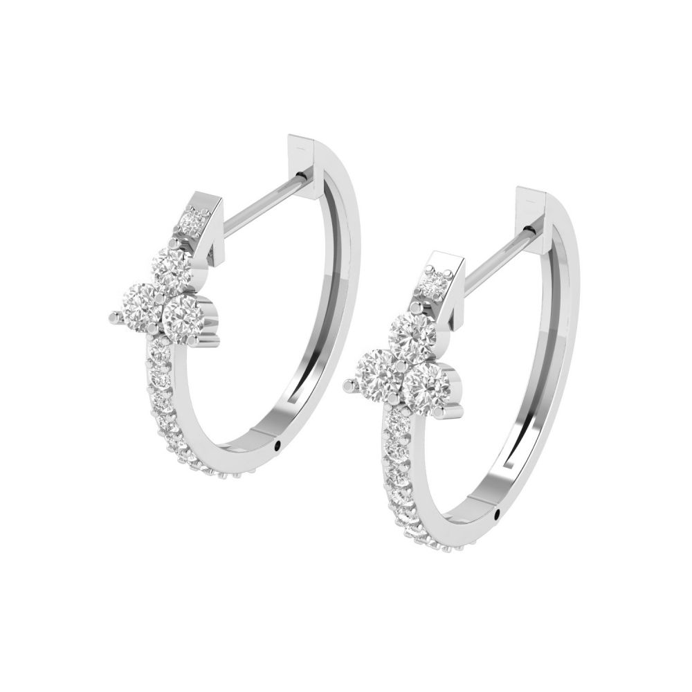 Daily Wear Pave Diamond Hoop Earrings Made In 18k Solid Yellow Gold Manufacturer