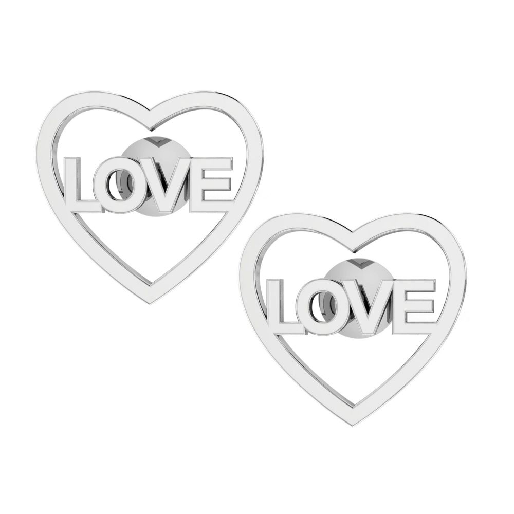 Daily Wear Love Design Heart White Gold Fine Made In  Stud Earrings Manufacturer