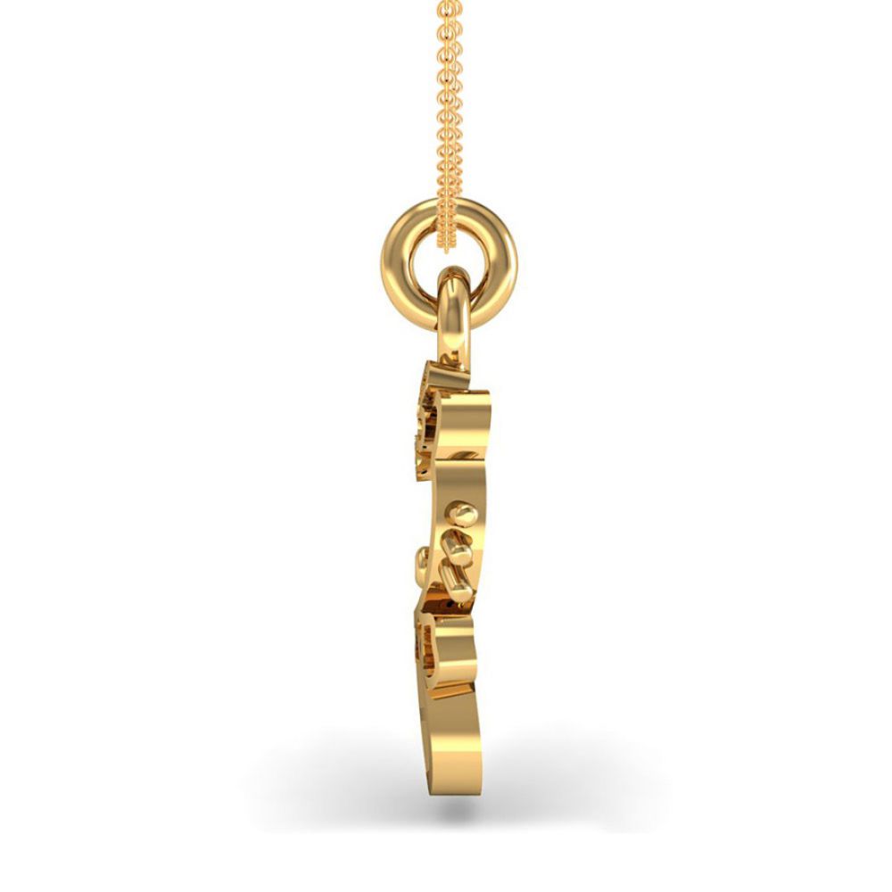 Natural Diamond 18K Solid Gold Kids Pendant Necklace Fine Supplier