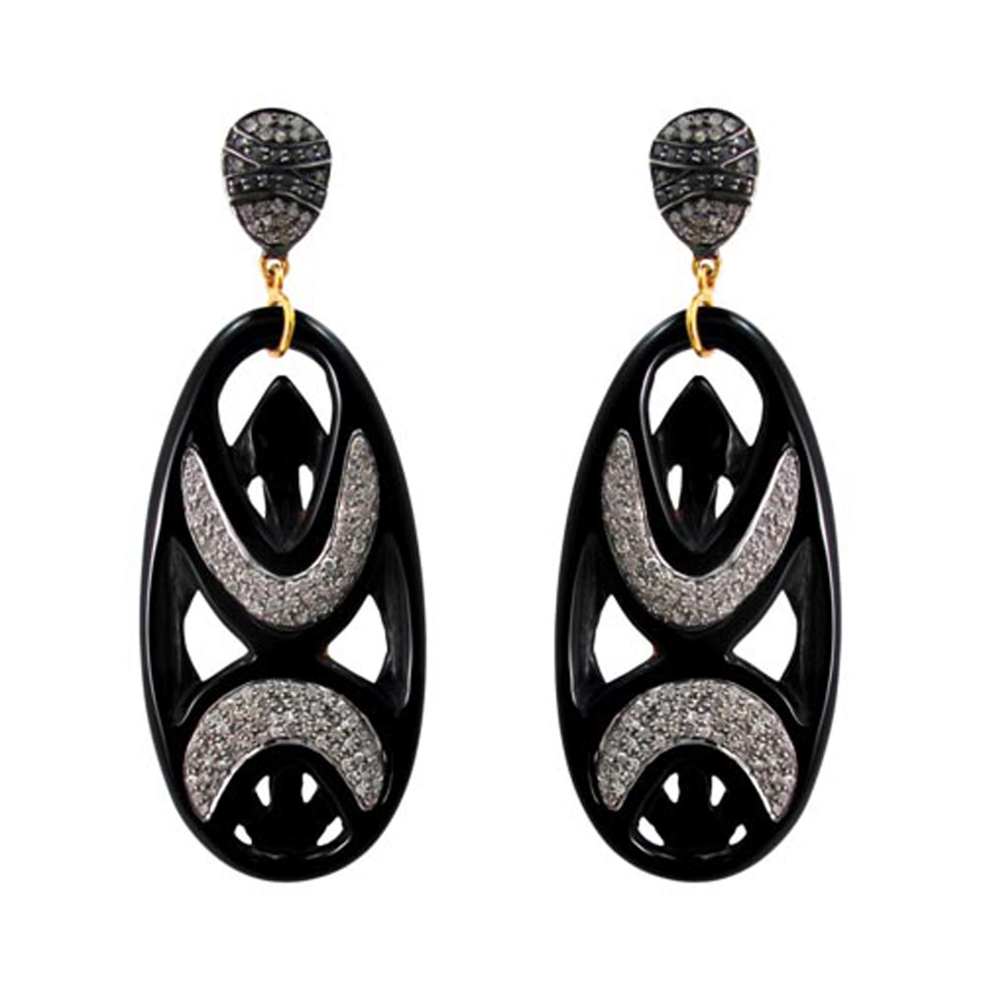 Wholesale  14k Yellow Gold and 925 Sterling Silver Onyx Carved Jewelry