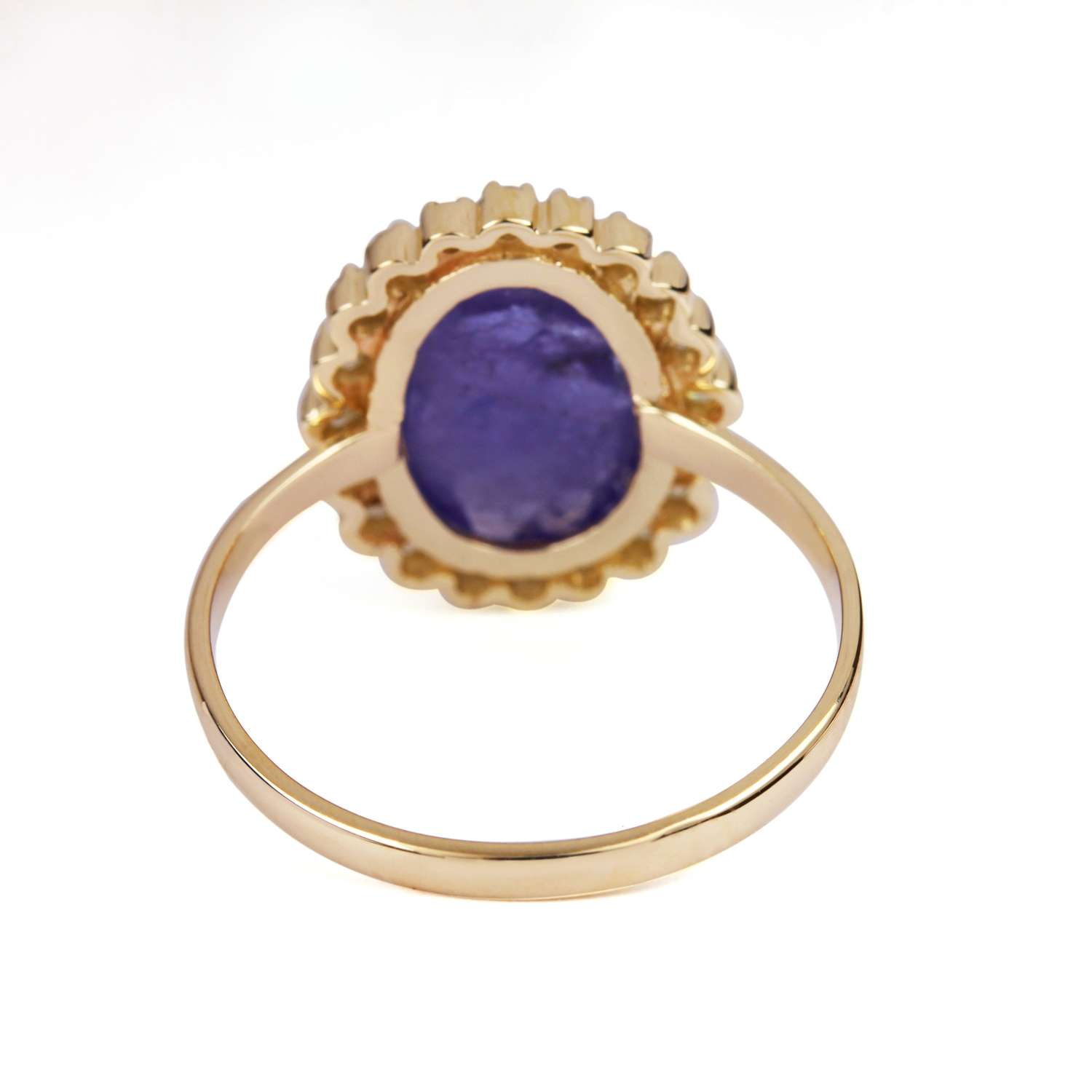 14k Gold Natural Pave Diamond Tanzanite Gemstone Ring Supplier