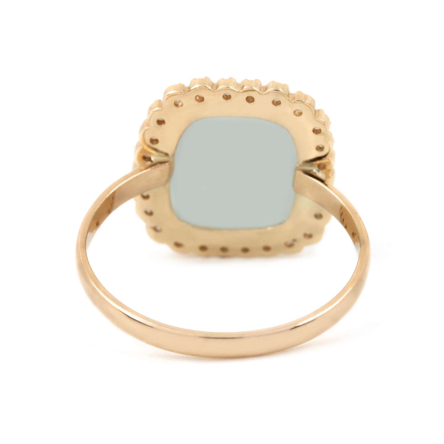 14k Gold Pave Diamond Aquamarine Gemstone Ring Supplier