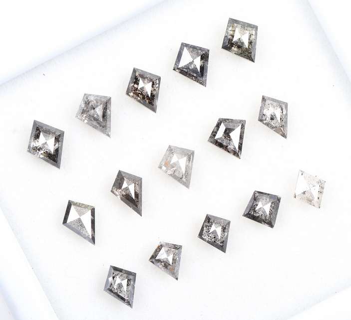 Wholesale  Kite Shape Salt and Pepper Diamonds