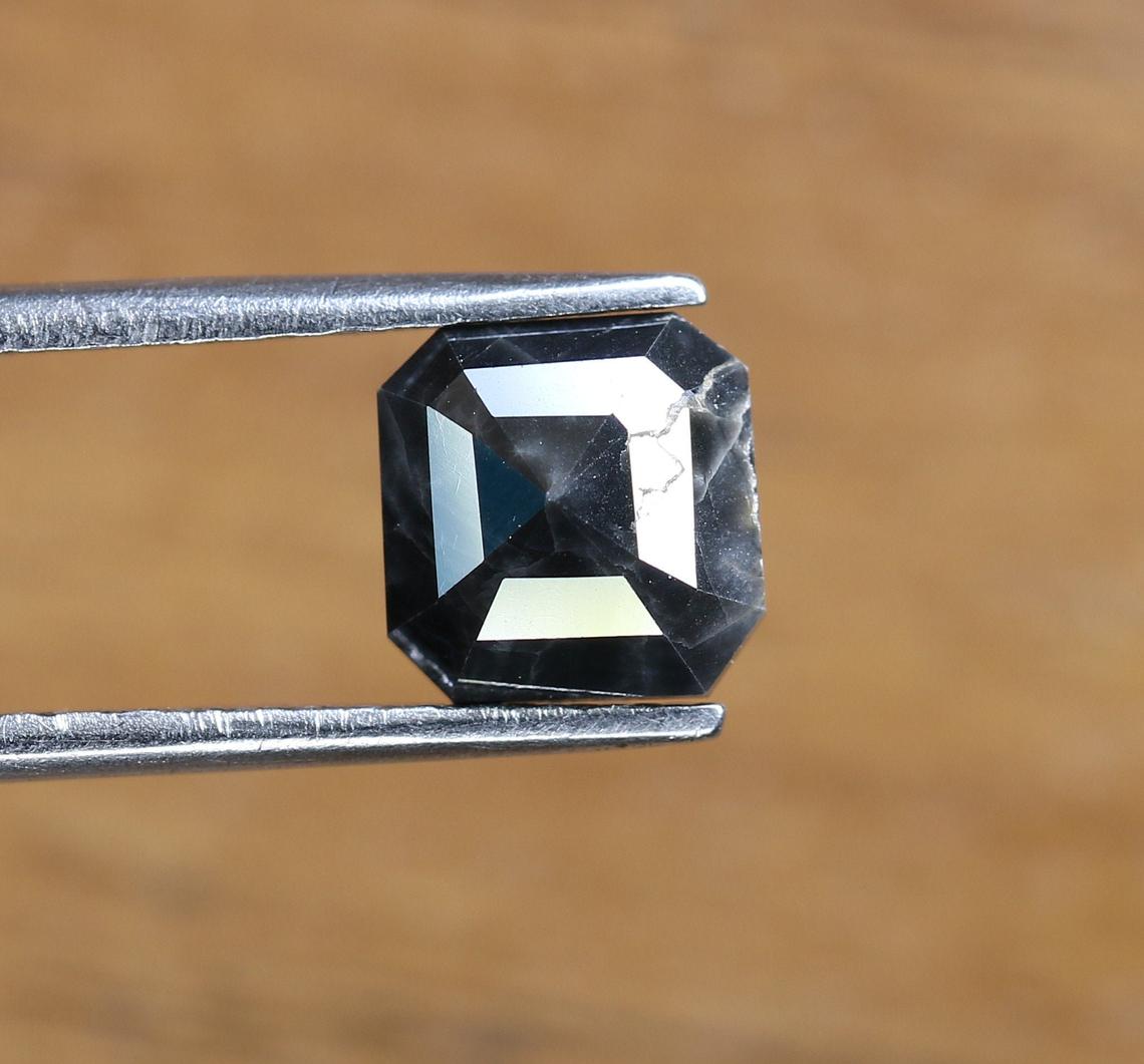 Asscher Shape Natural Salt and Pepper Diamond, Rustic Diamond Supplier