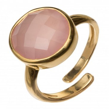 Peach Chalcedony Cabs Round Beautiful Pale Pink Ring Supplier