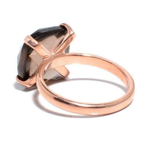Smoky Topaz Gemstone Gold Plated Stone Rings Supplier