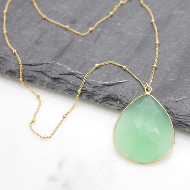 Wholesale Sea Green Gemstone Beautiful Necklace
