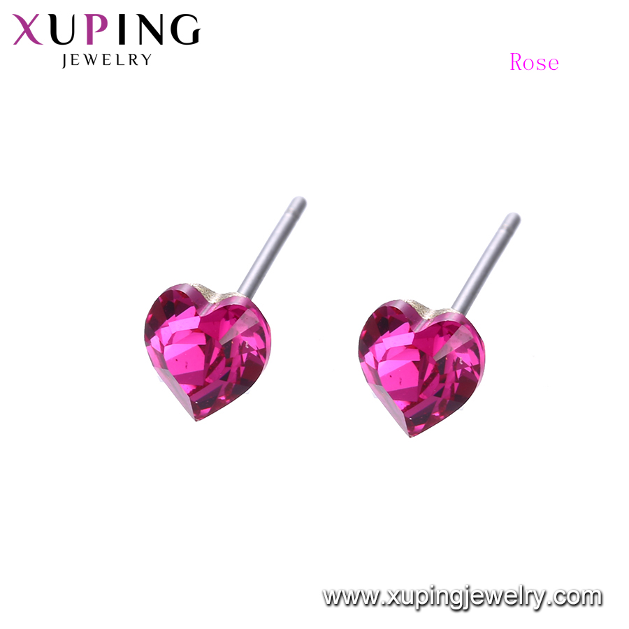 Crystals heart stud earring  Exporter