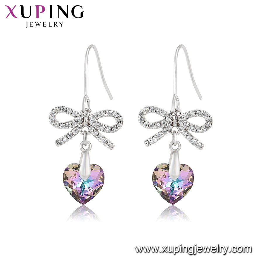 Crystals elegant Valentine's day heart earring Supplier