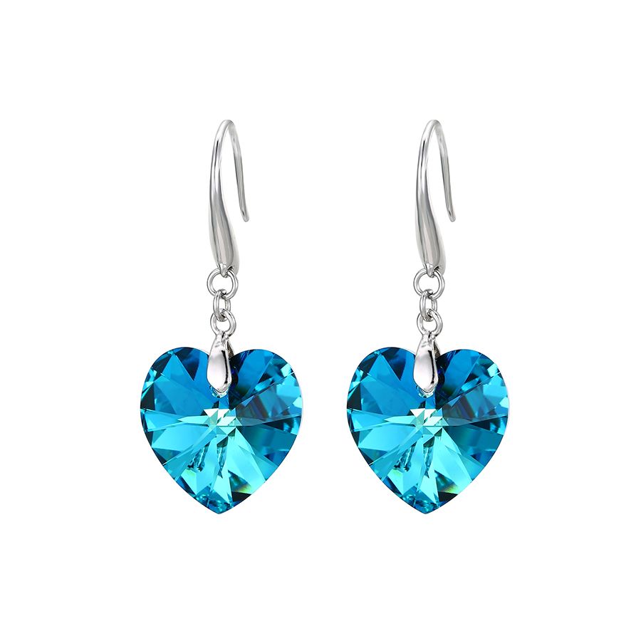 Crystals heart ocean color drop earring Exporter