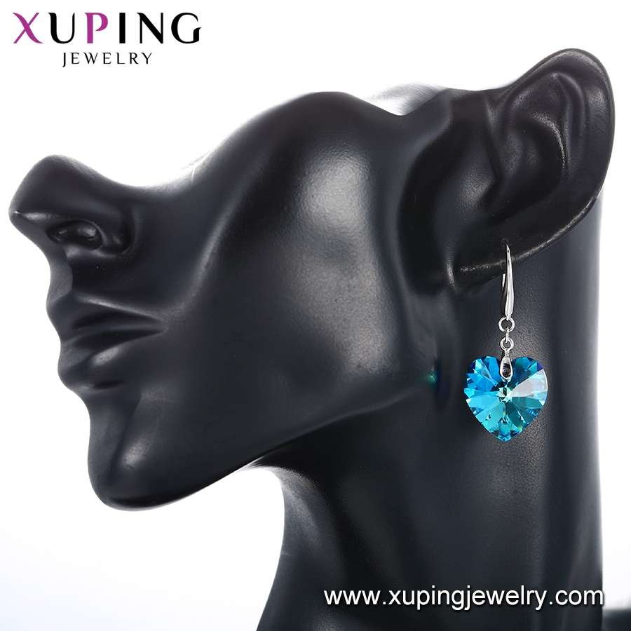 Crystals heart ocean color drop earring Exporter