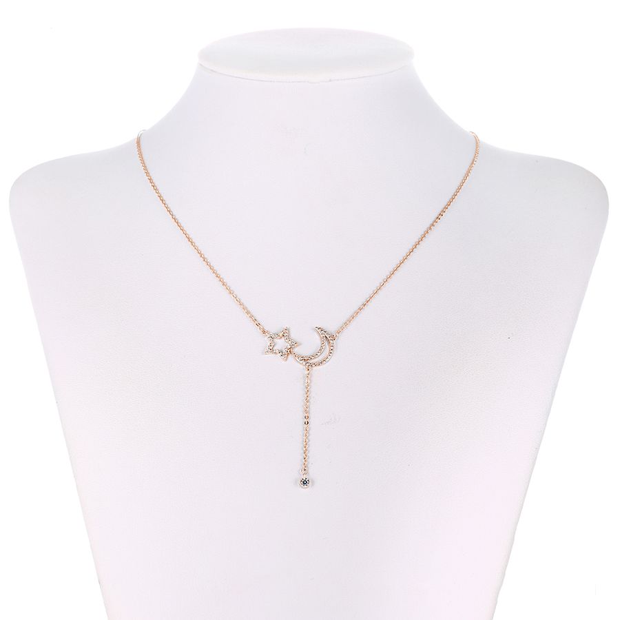 Gold plating moon and star type pendant necklace Supplier