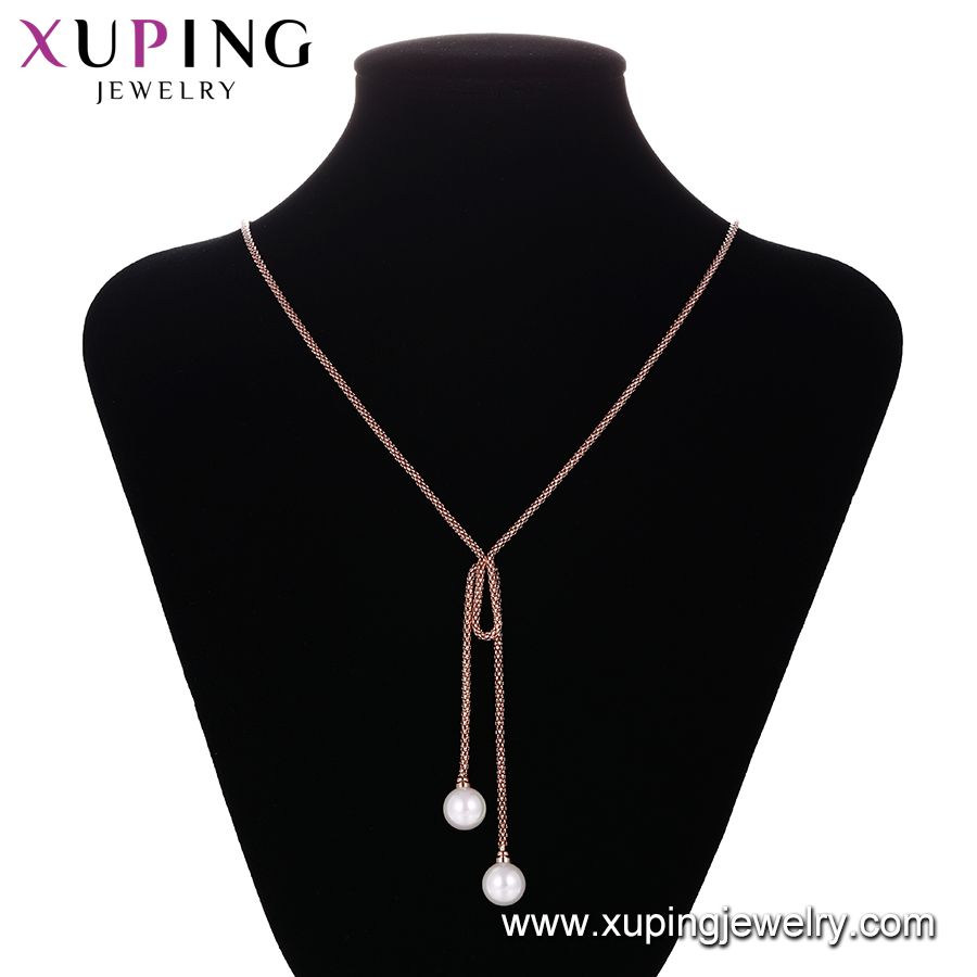 Wholesale pearl necklace, special design rose gold color women's necklace