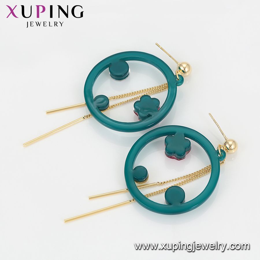 14K Gold color flower shape stone acrylic earrings Supplier