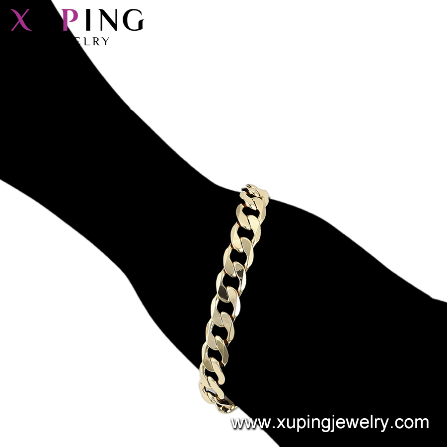 14k color gold plated  xuping jewelry men bracelet Wholesaler